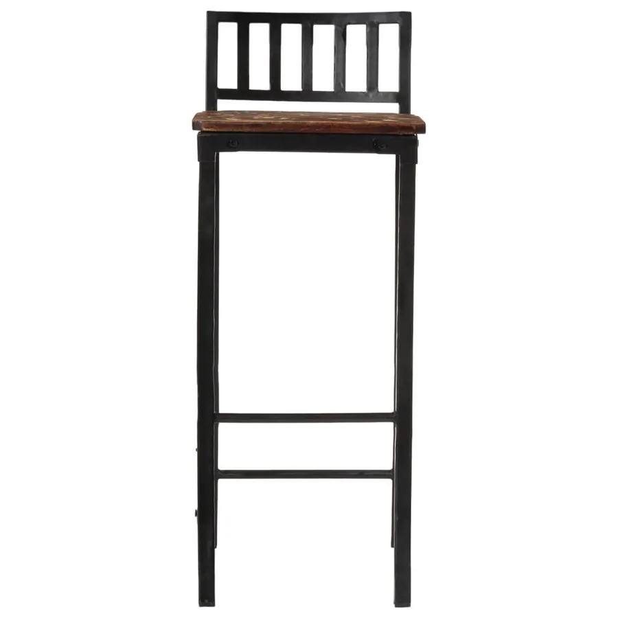 Chaises de bar lot de 2 bois de récupération massif - 5