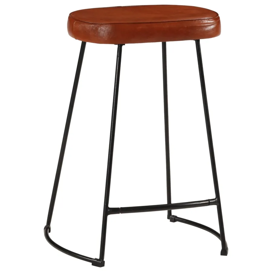 Tabourets de bar lot de 2 marron foncé 41x29x62 cm - 2