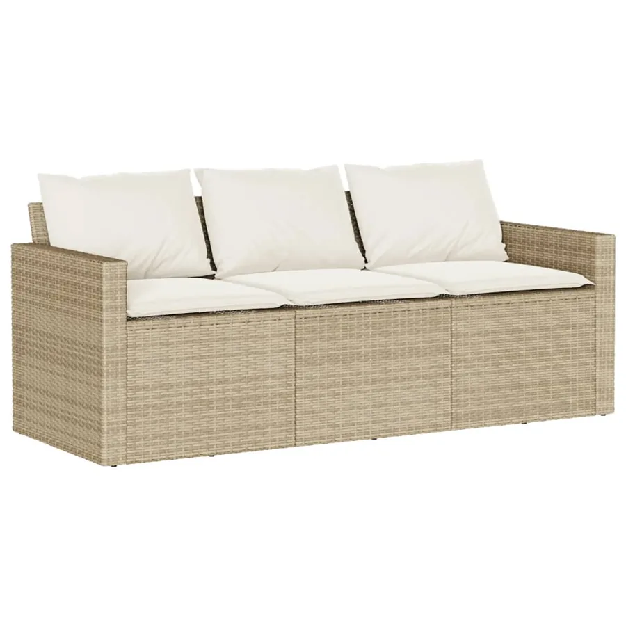 Salon de jardin avec coussins 6 pcs beige résine tressée - 3
