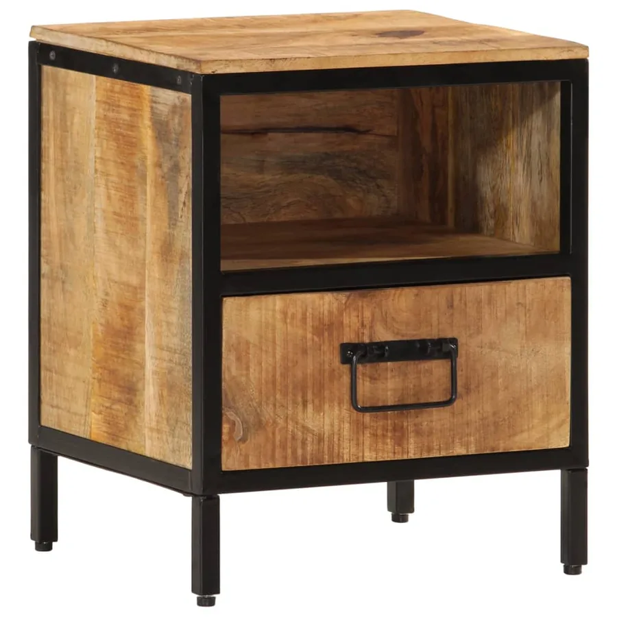 Table de chevet 40x35x50 cm bois de manguier massif - 10
