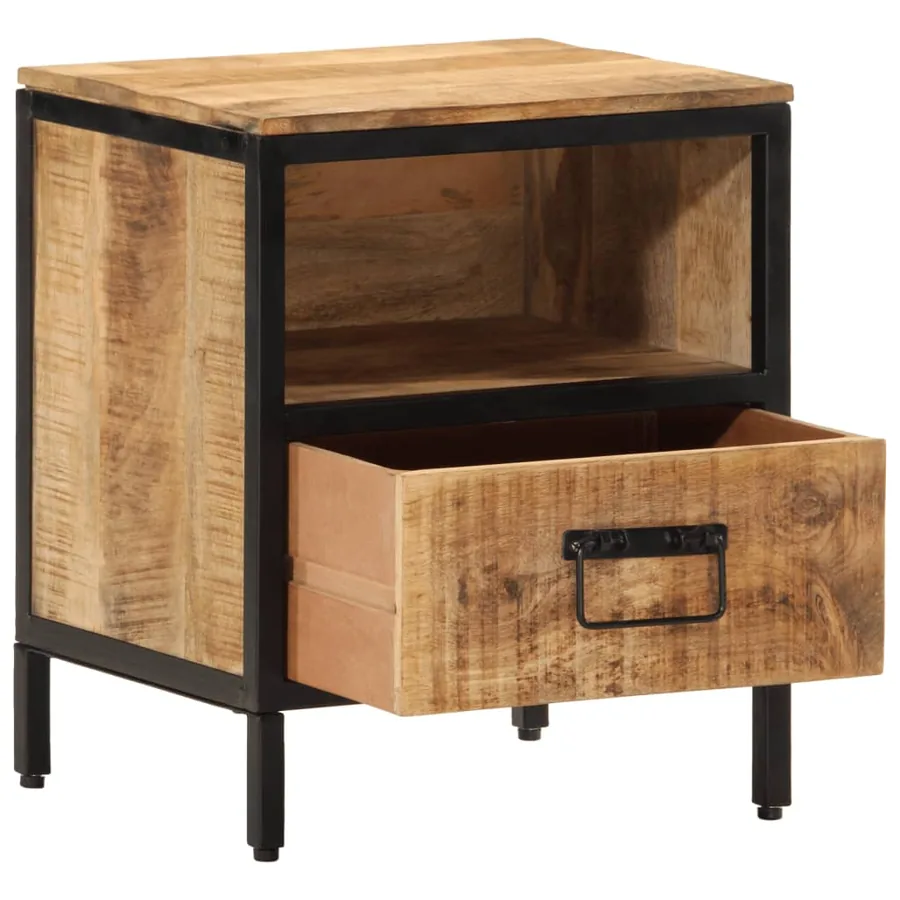 Table de chevet 40x35x50 cm bois de manguier massif - 2