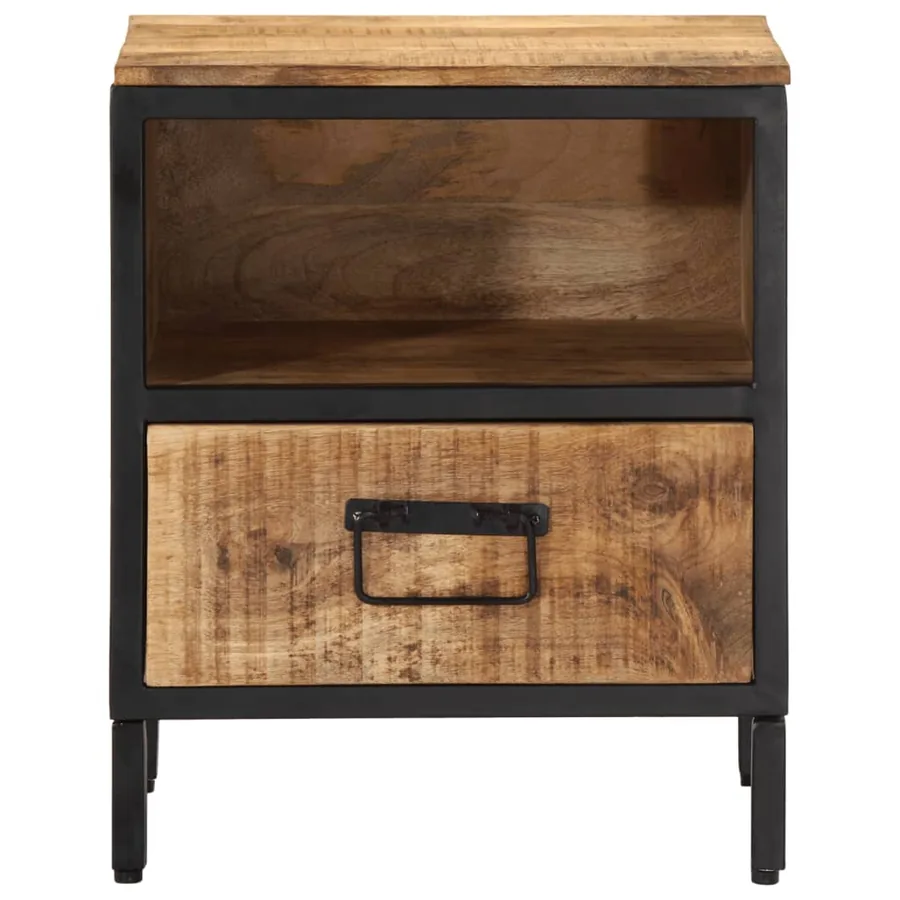 Table de chevet 40x35x50 cm bois de manguier massif - 3