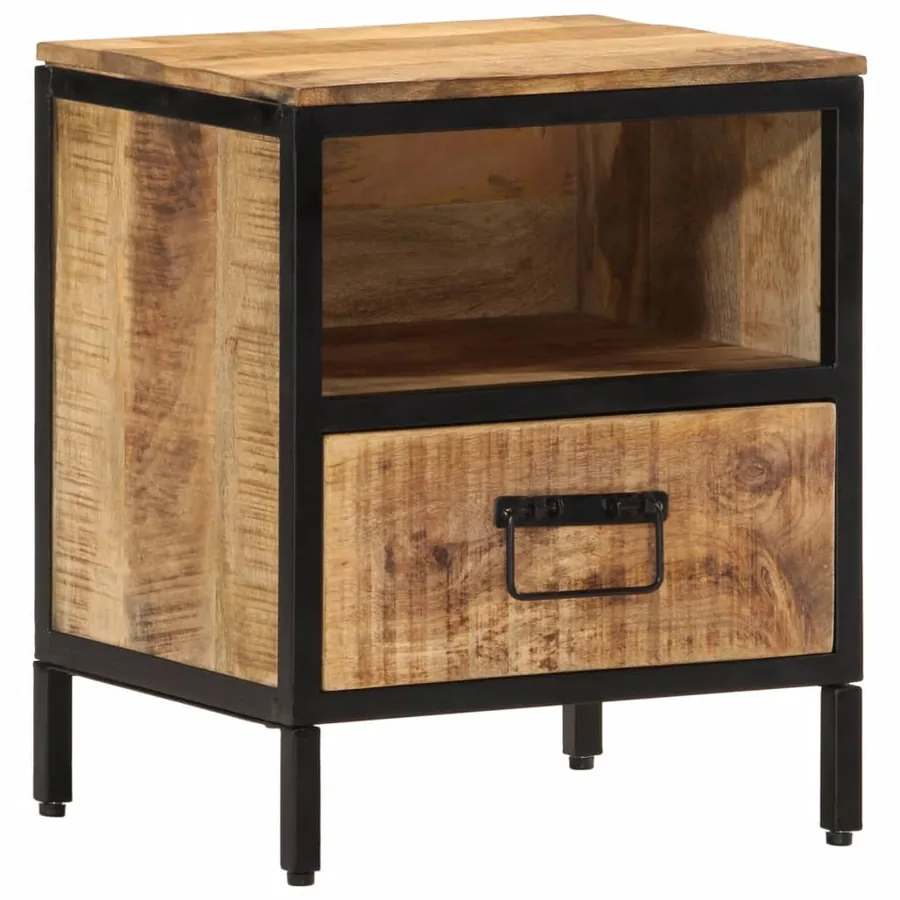 Table de chevet 40x35x50 cm bois de manguier massif - 9