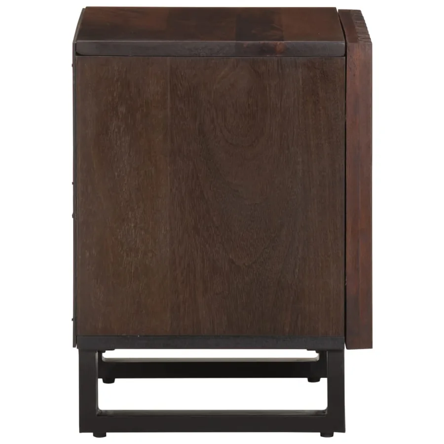 Tables de chevet 2 pcs 40x34x46 cm bois de manguier massif - 5
