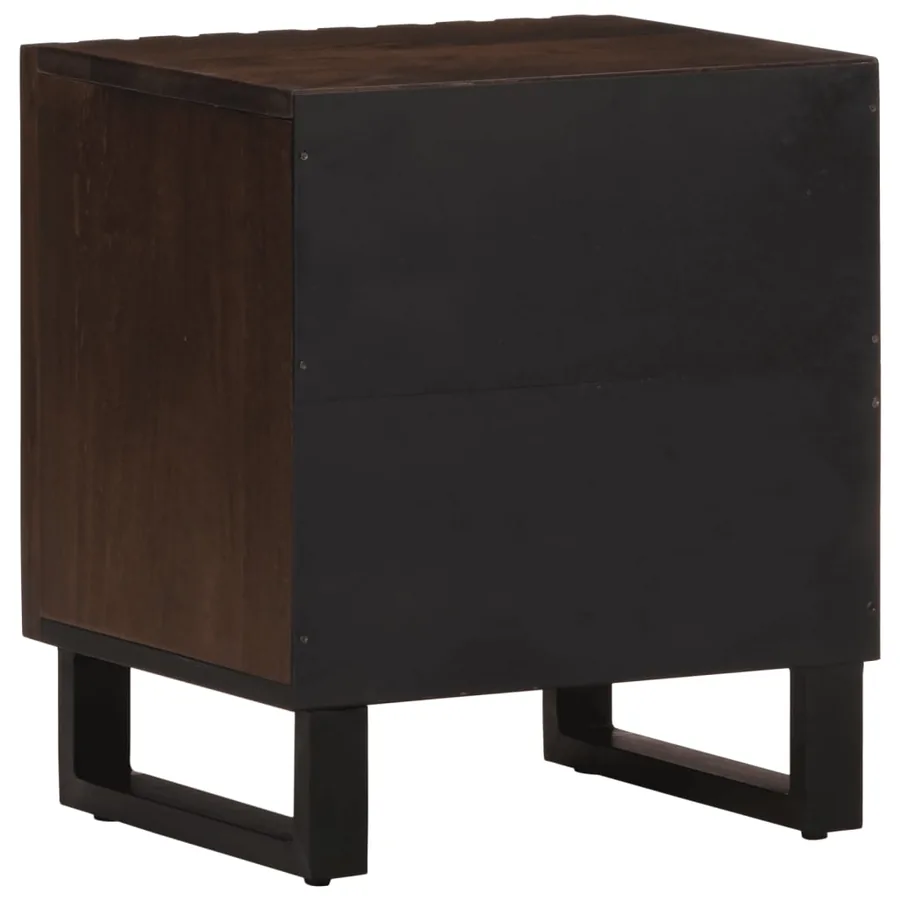 Tables de chevet 2 pcs 40x34x46 cm bois de manguier massif - 6