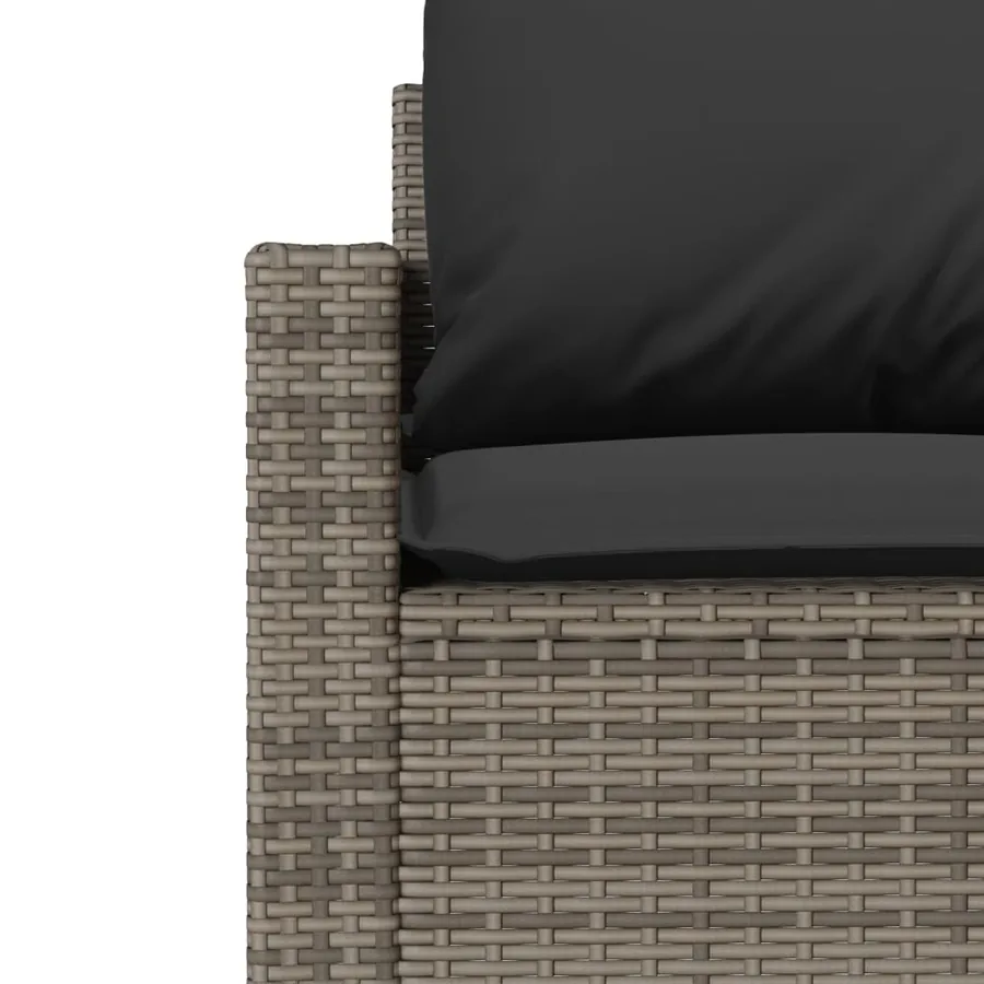 Salon de jardin 4 pcs avec coussins gris résine tressée - 8