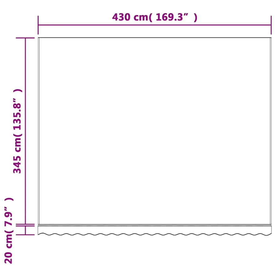 Tissu de remplacement pour auvent rouge et blanc 4,5x3,5 m polyester - 7