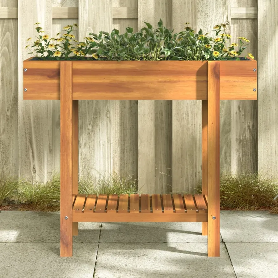 Lit surélevé de jardin 90x30x75 cm bois massif acacia - 3
