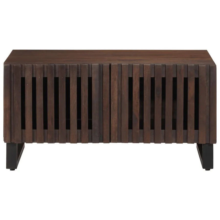 Table basse marron 80x51x40 cm bois de massif manguier - 2