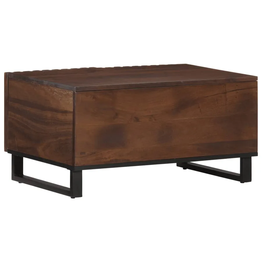 Table basse marron 80x51x40 cm bois de massif manguier - 4