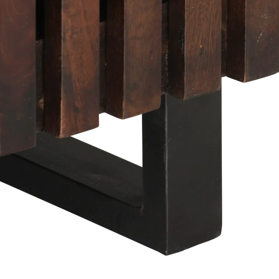 Table basse marron 80x51x40 cm bois de massif manguier - 7