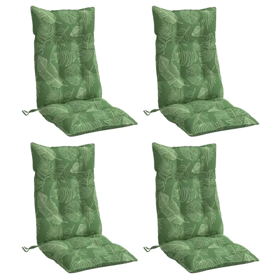 Coussins de chaise à dossier haut lot de 4 modèle de feuille - 3