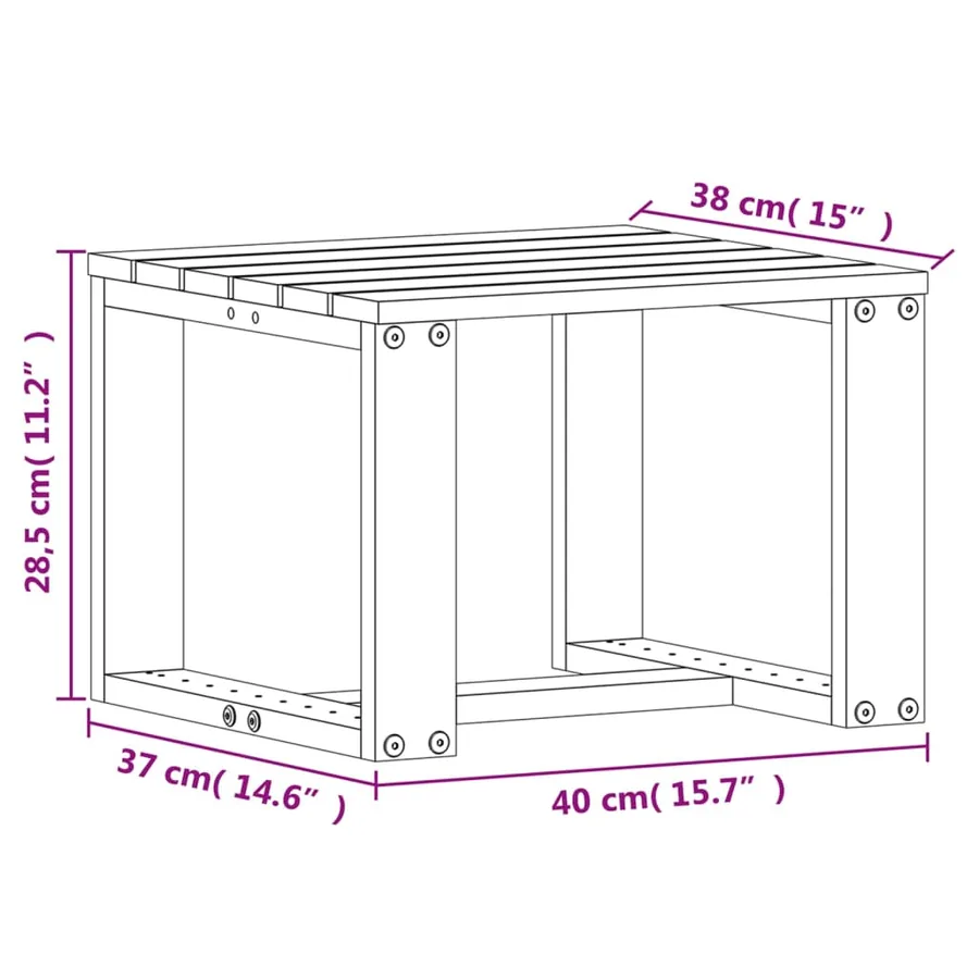 Salon de jardin 3 pcs bois de pin imprégné - 11