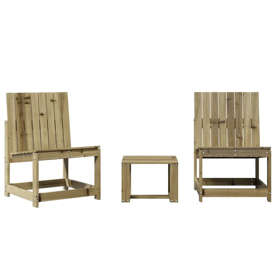 Salon de jardin 3 pcs bois de pin imprégné - 2