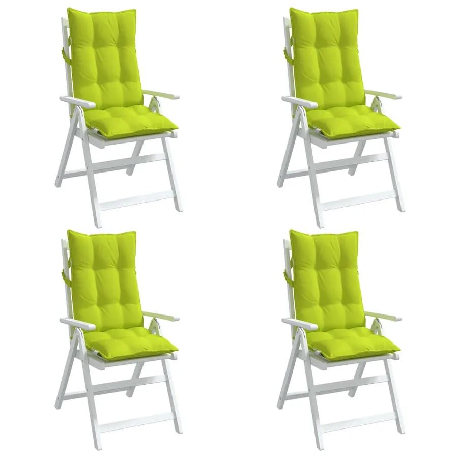 Coussins de chaise à dossier haut lot de 4 vert vif - 4