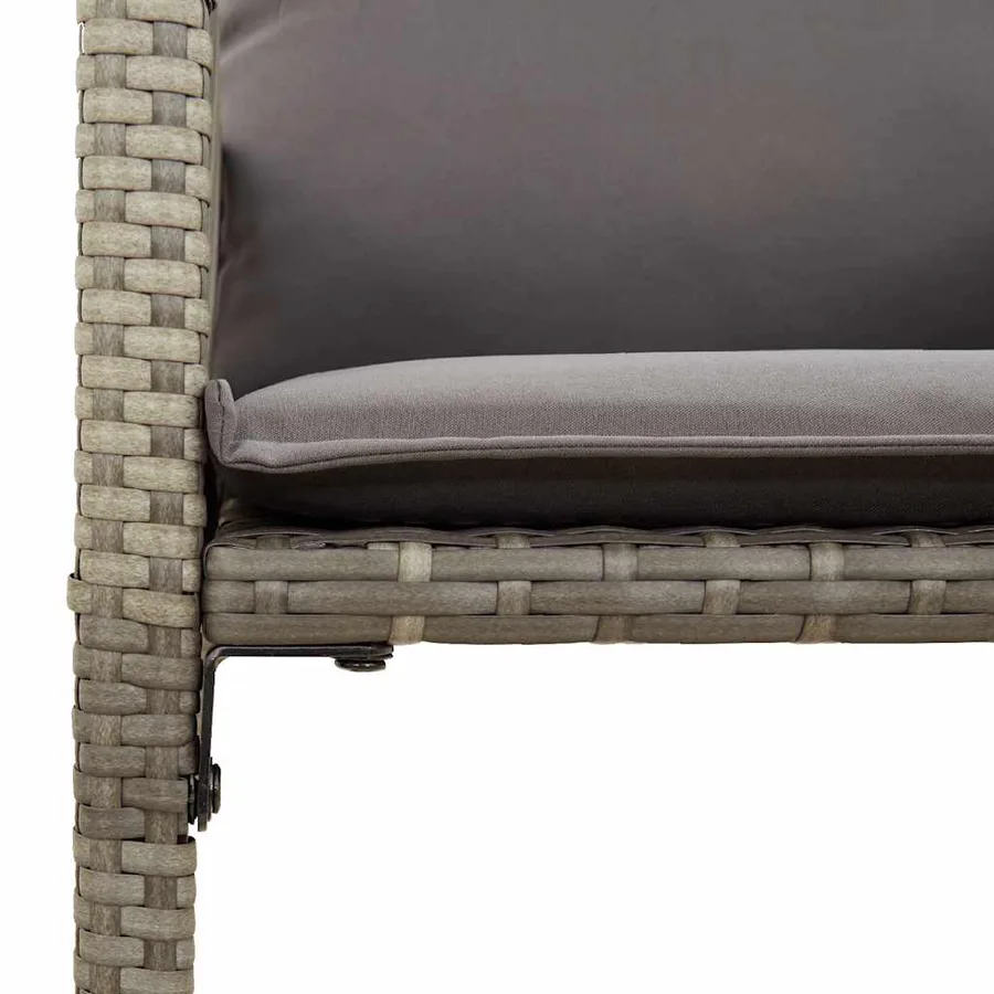 Tabourets de bar jardin coussins lot de 2 gris résine tressée - 8