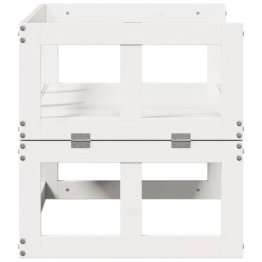 Canapé de jardin extensible blanc bois massif de pin - 6