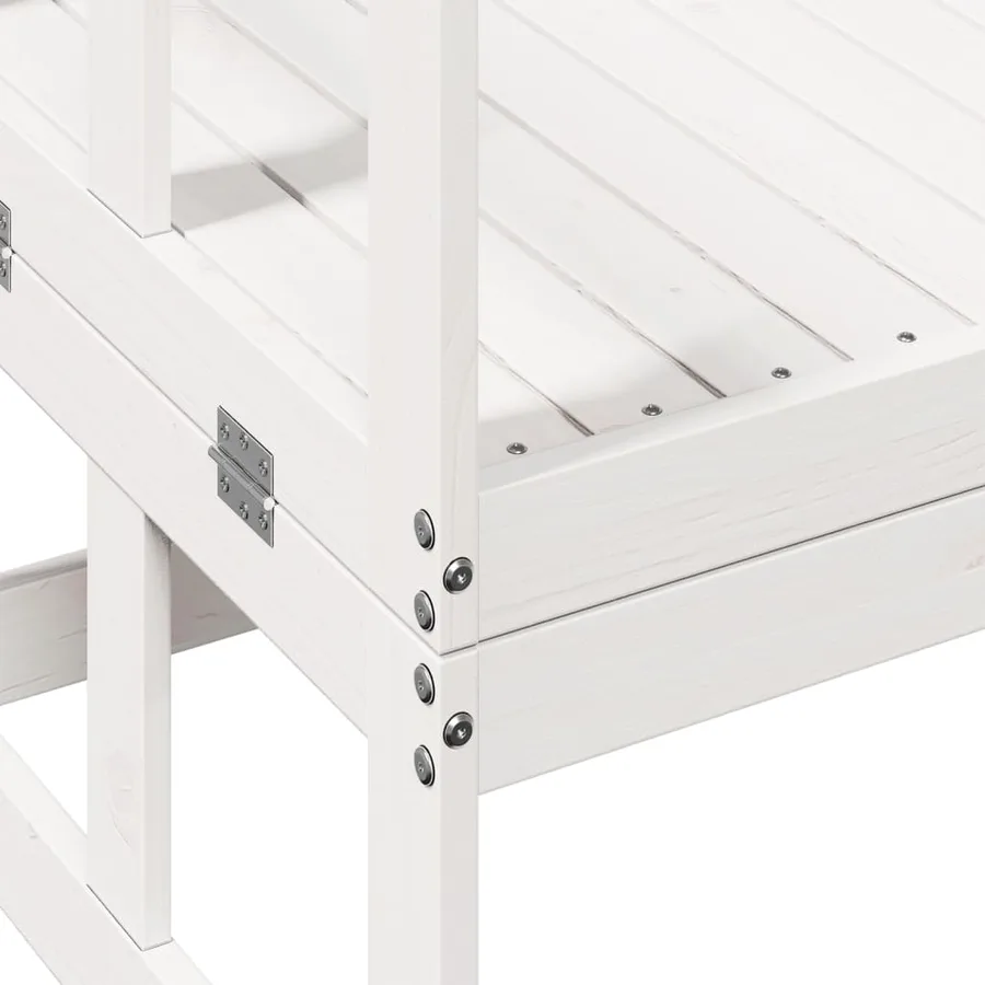 Canapé de jardin extensible blanc bois massif de pin - 9