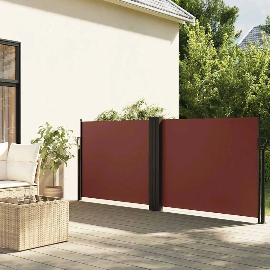 Auvent latéral rétractable marron 120x1000 cm