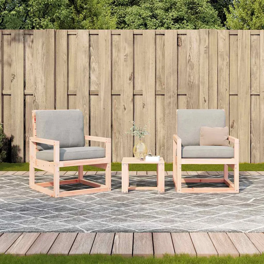 Salon de jardin 3 pcs bois massif douglas - 3