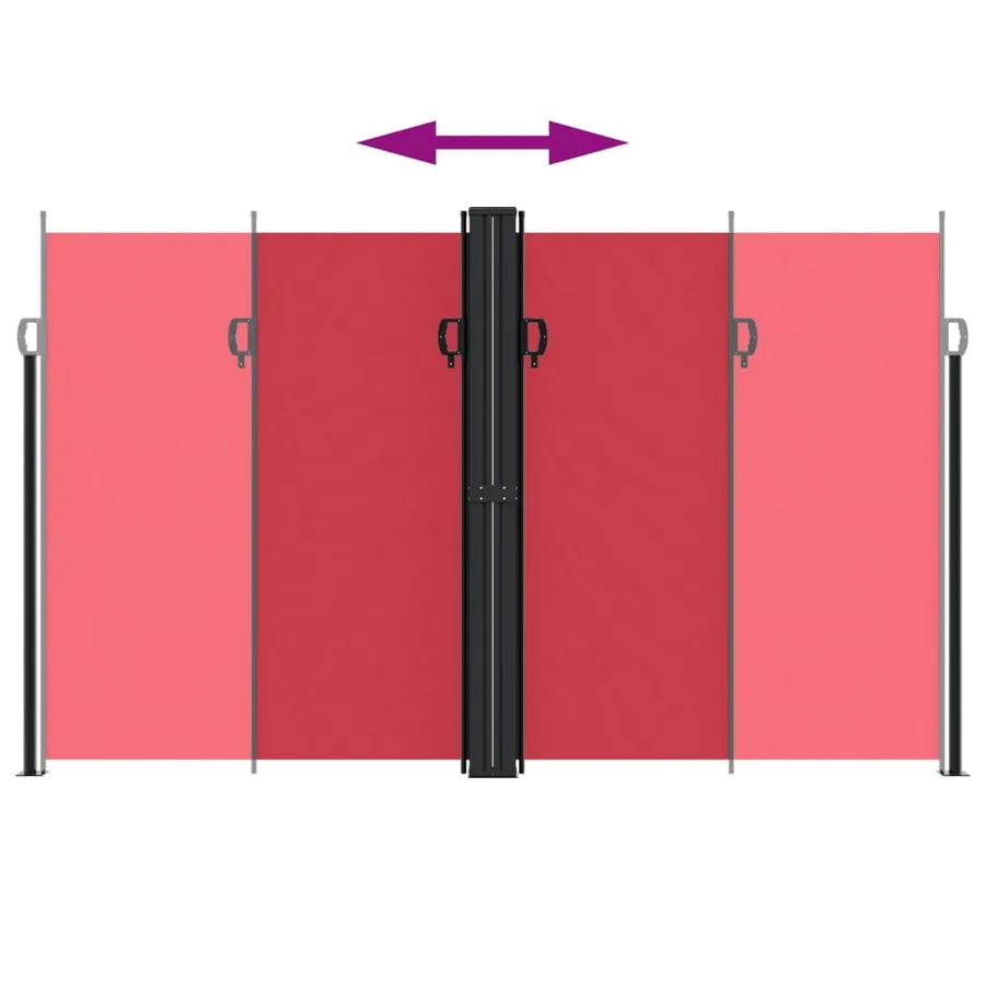 Auvent latéral rétractable rouge 200x600 cm - 5