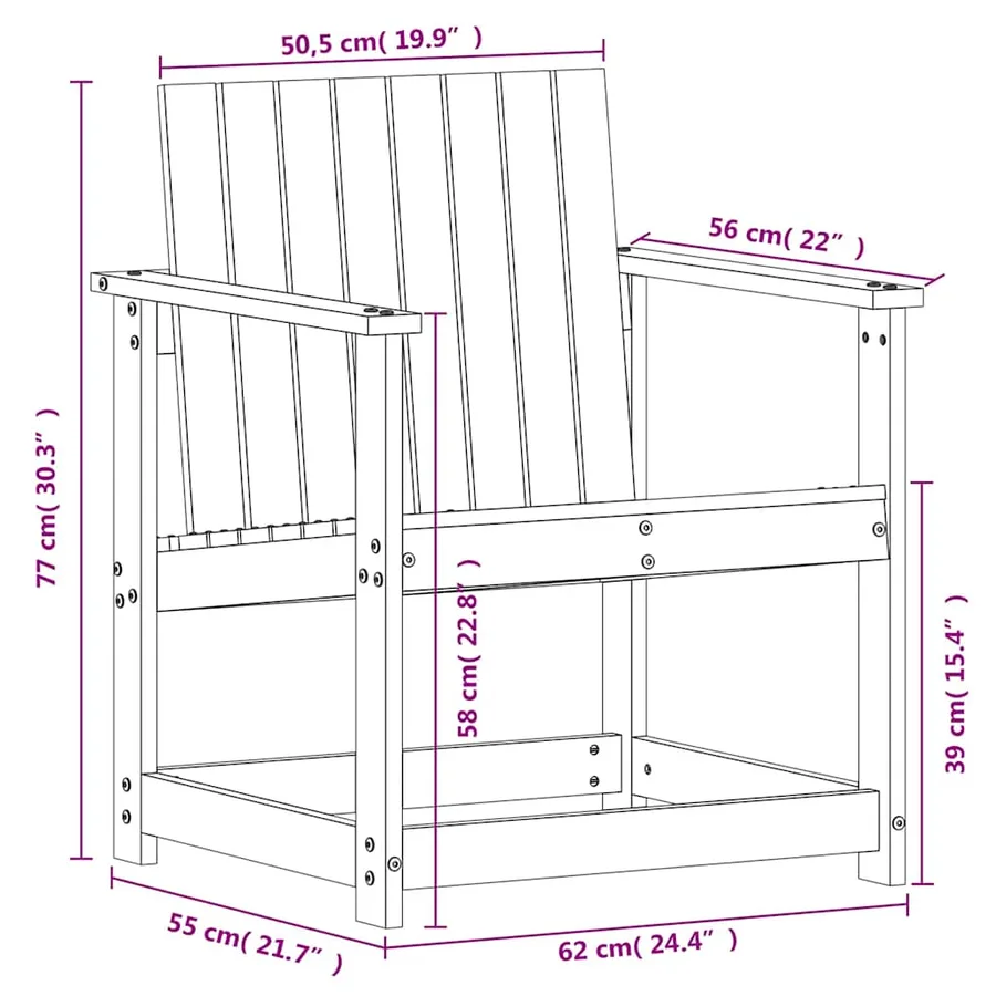 Salon de jardin 3 pcs bois massif de pin - 10