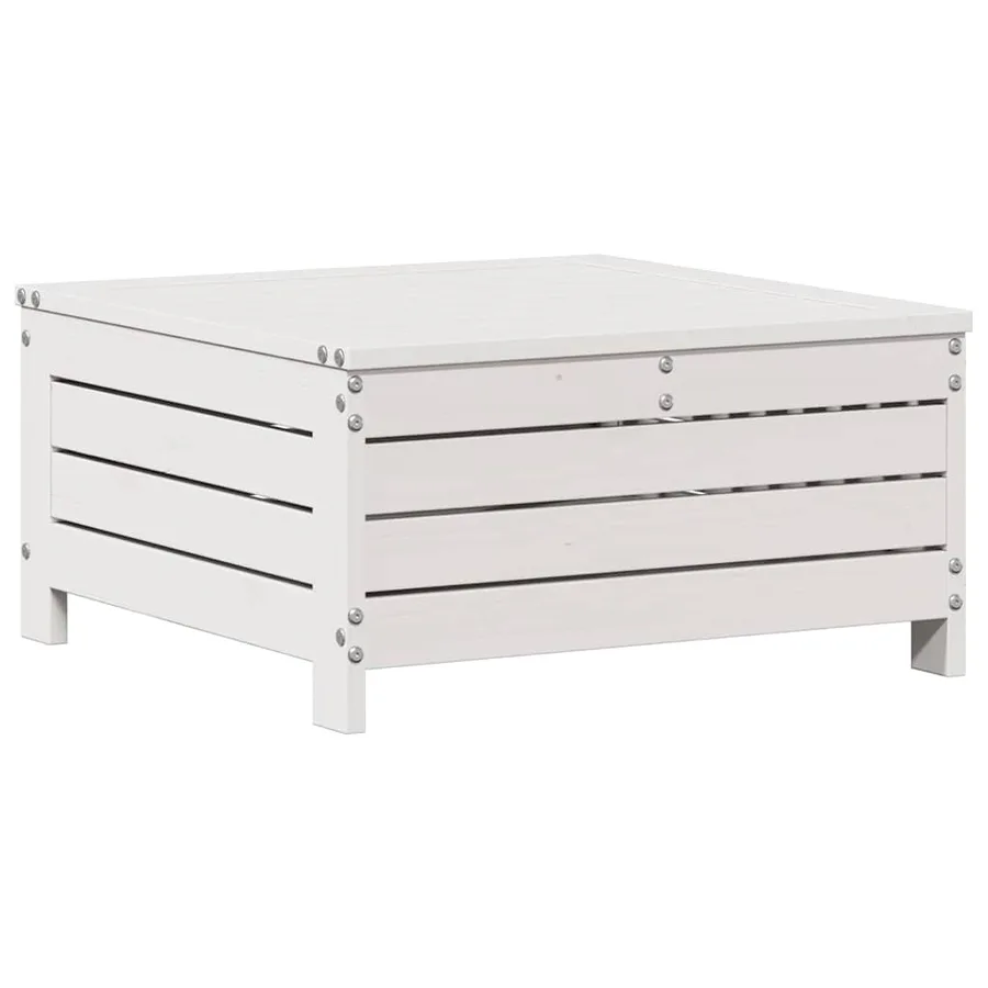 Salon de jardin avec coussins 8 pcs blanc bois de pin massif - 6