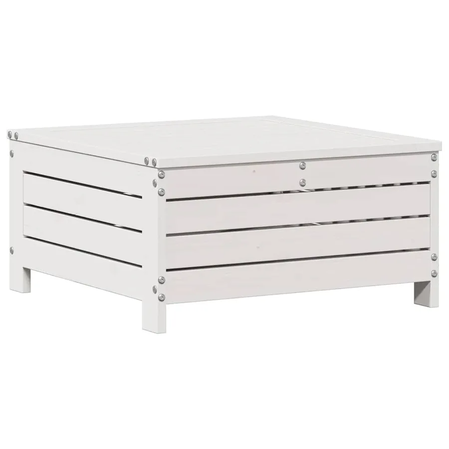 Salon de jardin 5 pcs avec coussins blanc bois massif de pin - 6
