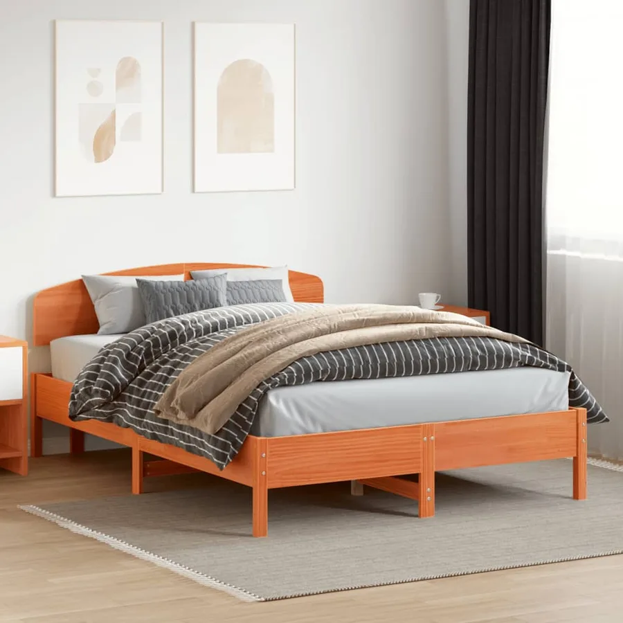Tête de lit cire marron 150 cm bois massif de pin - 3