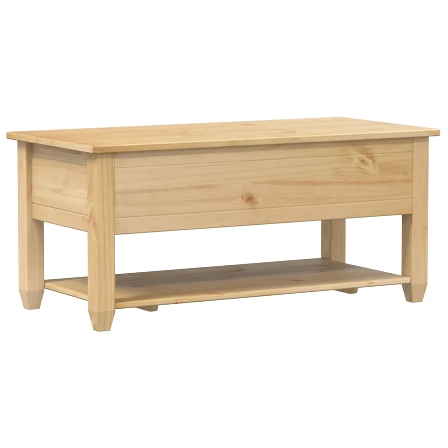 Table basse avec tiroirs Corona 100x48x45 cm bois de pin massif - 6