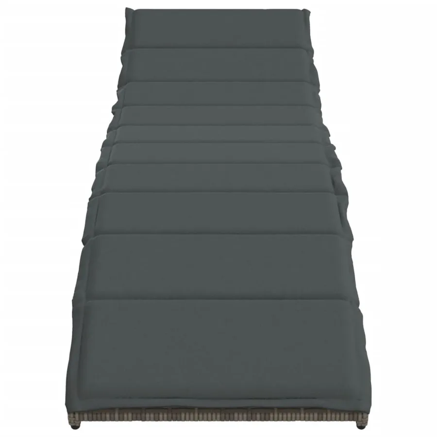 Chaises longues lot de 2 avec coussins gris résine tressée - 4
