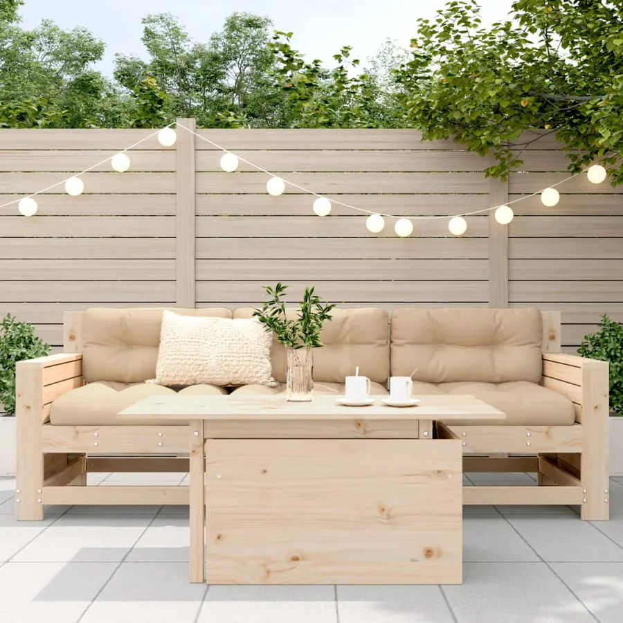 Table de jardin 100x50x75 cm bois massif de pin - 3