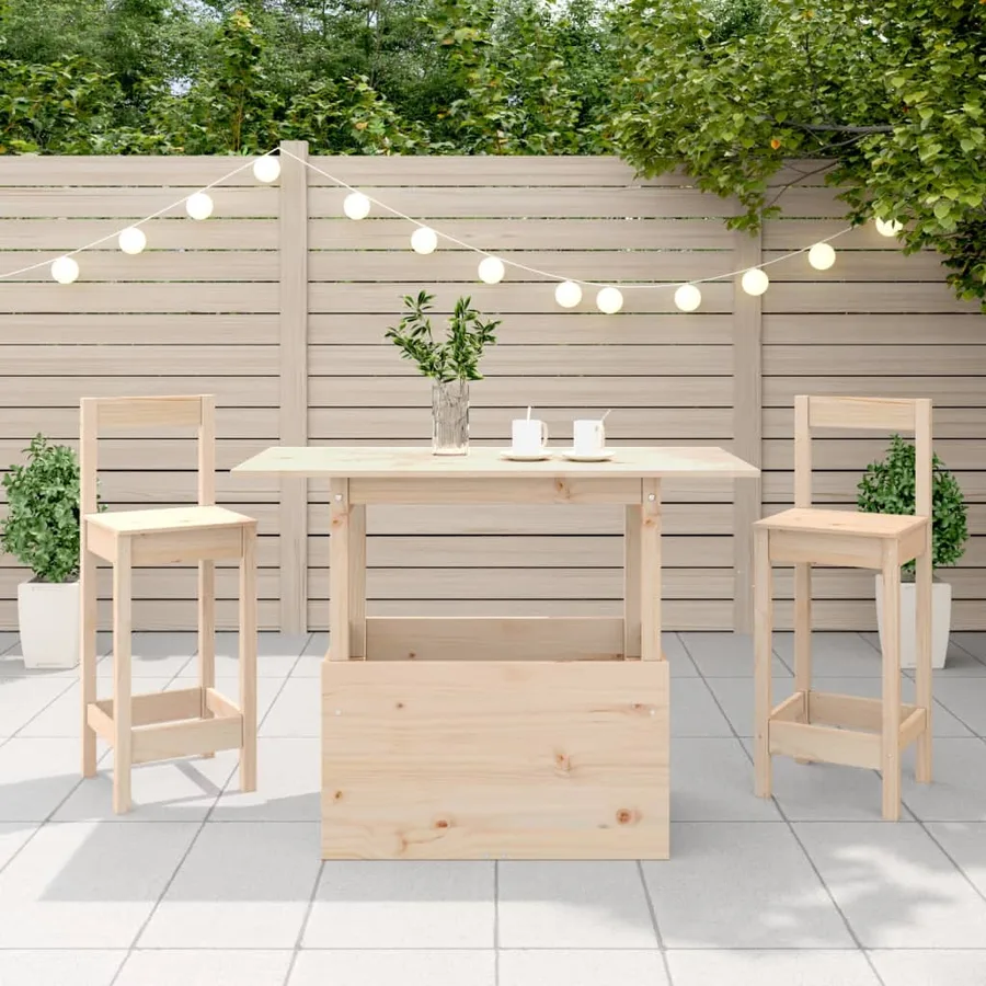 Table de jardin 100x50x75 cm bois massif de pin - 4
