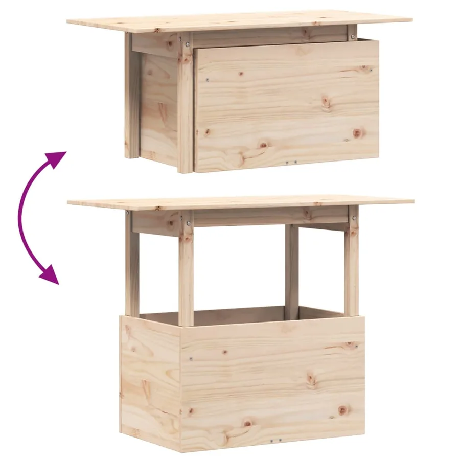 Table de jardin 100x50x75 cm bois massif de pin - 8