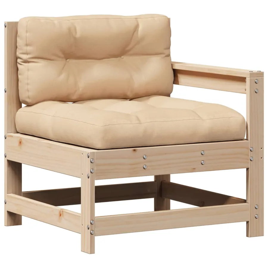 Salon de jardin 6 pcs avec coussins Bois de pin massif - 4