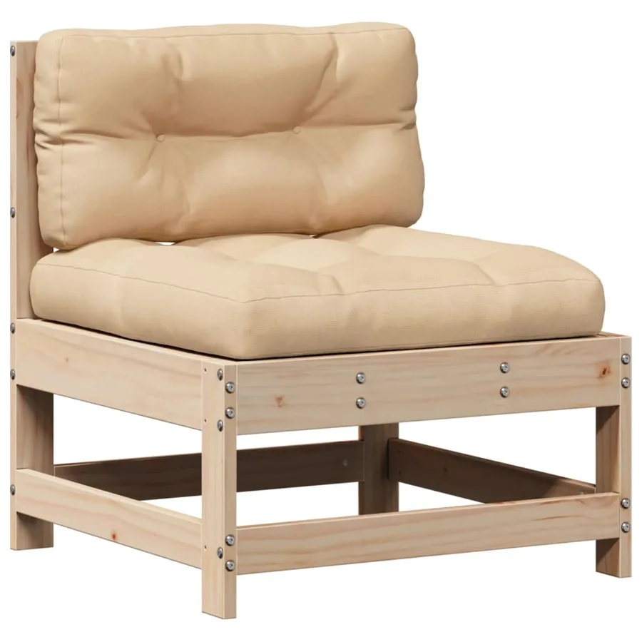 Salon de jardin 8 pcs avec coussins Bois de pin massif - 6