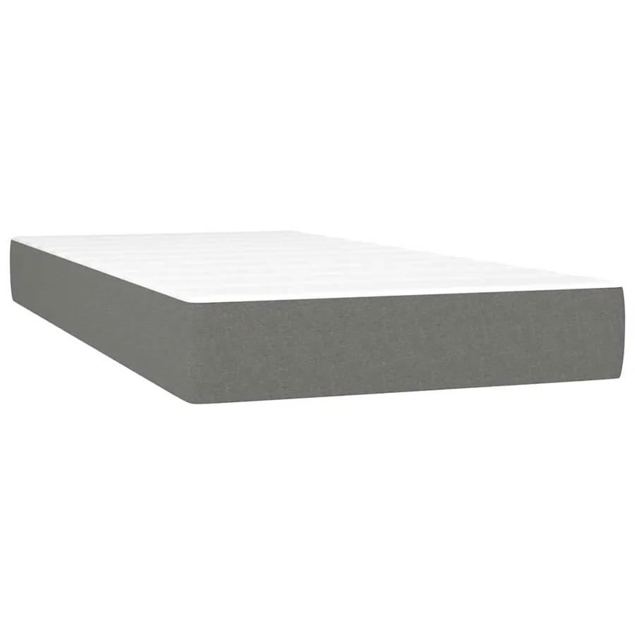 Sommier à lattes de lit matelas LED gris foncé 120x190 cm tissu - 7