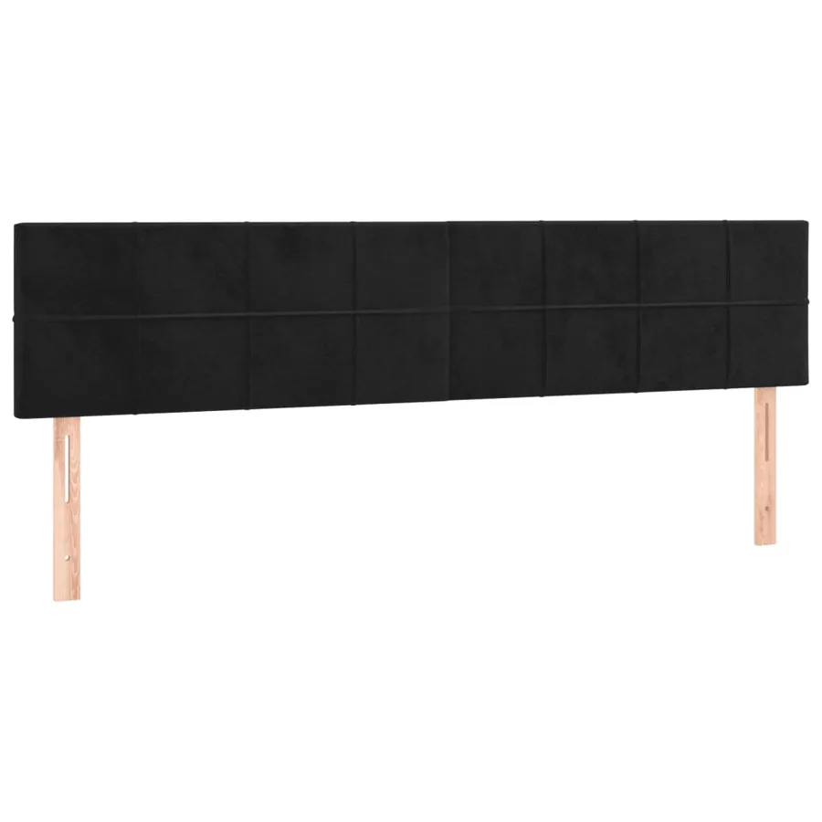 Sommier à lattes de lit et matelas LED noir 120x190 cm velours - 9
