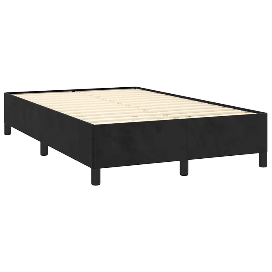 Sommier à lattes de lit avec matelas noir 120x190 cm velours - 4