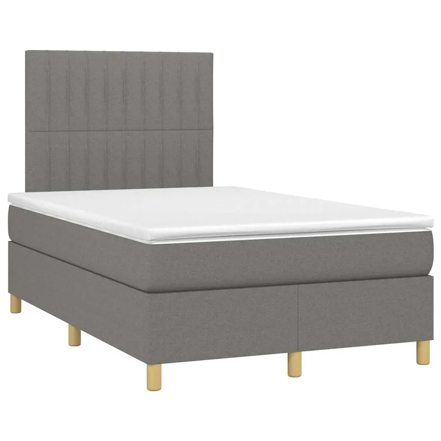 Sommier à lattes de lit avec matelas gris foncé 120x190cm tissu - 2