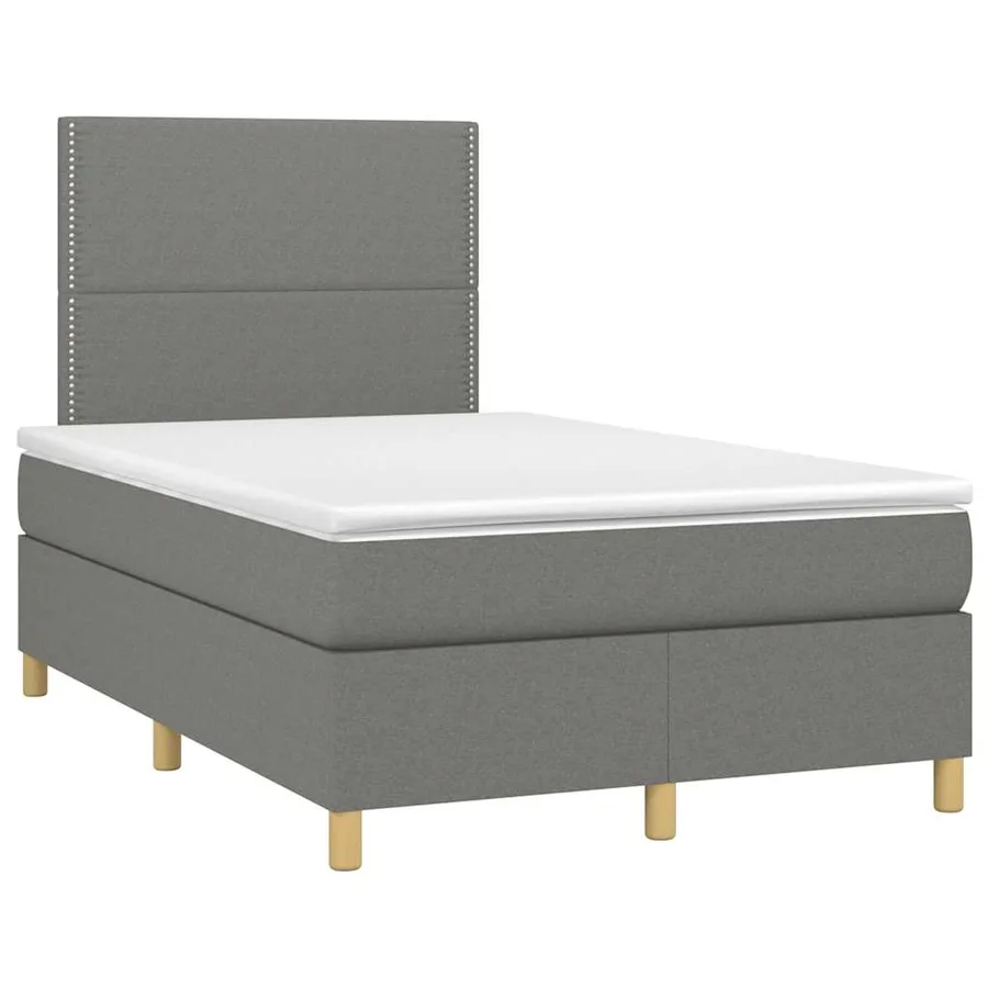 Sommier à lattes de lit avec matelas gris foncé 120x190cm tissu - 2