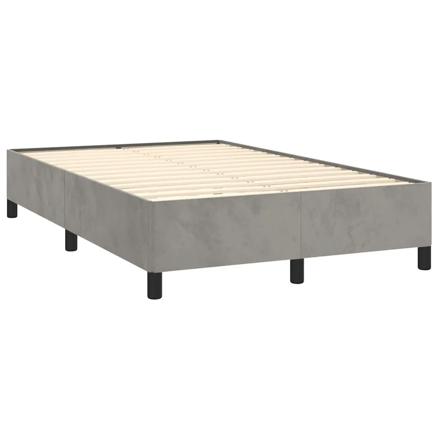 Sommier à lattes de lit et matelas gris clair 120x190cm velours - 4