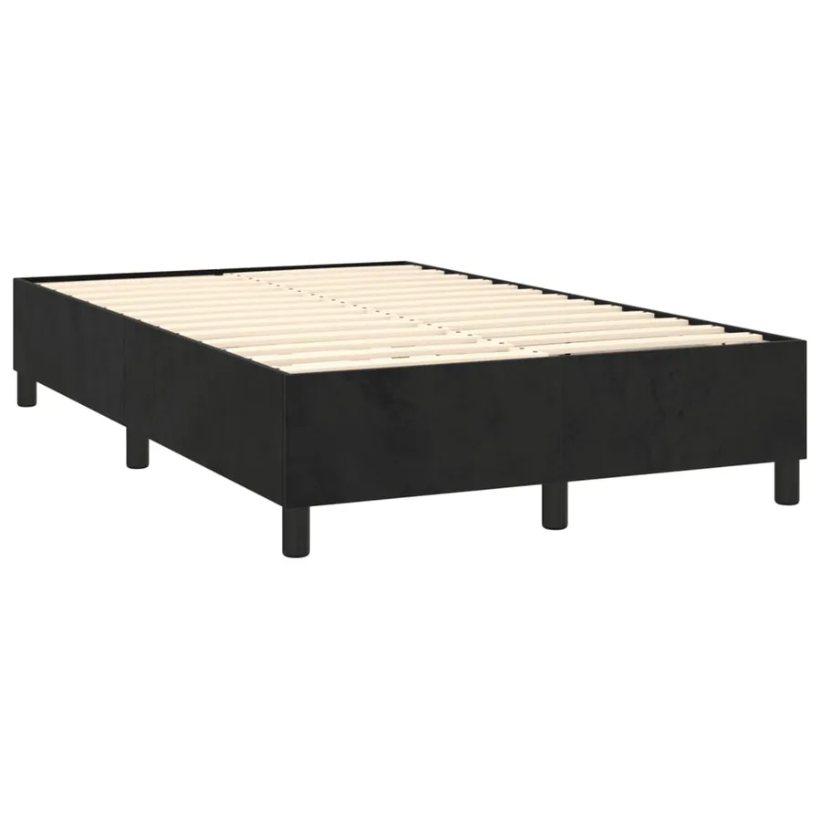 Sommier à lattes de lit avec matelas noir 120x190 cm velours - 4