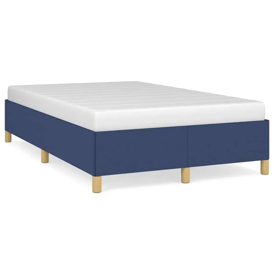Cadre de lit sans matelas bleu 120x190 cm tissu - 2