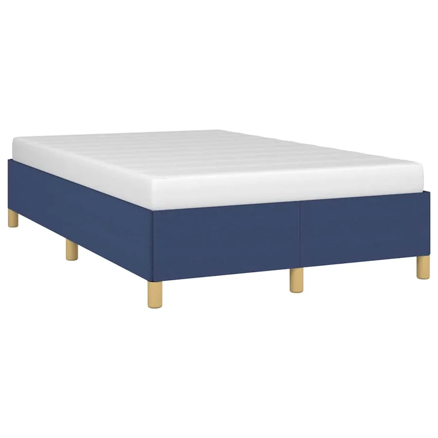 Cadre de lit sans matelas bleu 120x190 cm tissu - 4