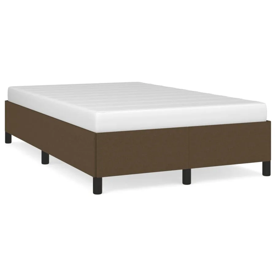 Cadre de lit sans matelas marron foncé 120x190 cm tissu - 2