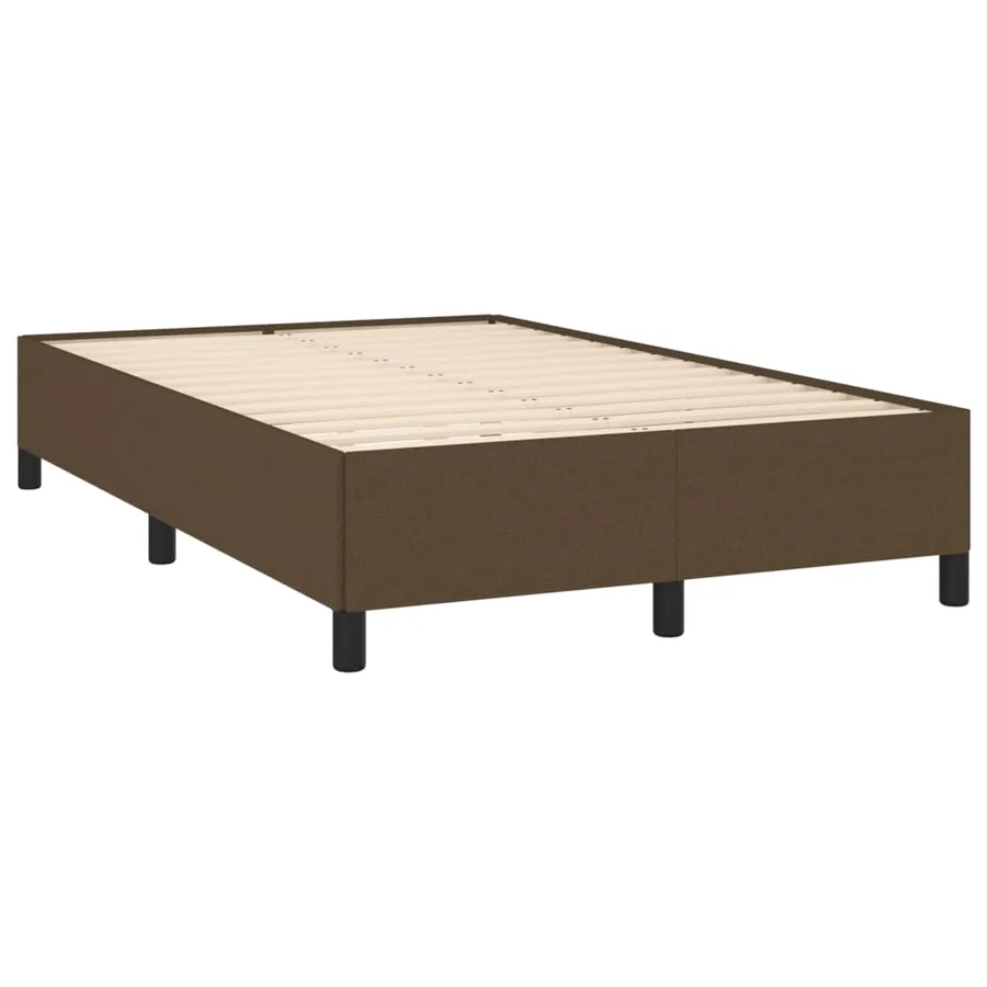Cadre de lit sans matelas marron foncé 120x190 cm tissu - 3