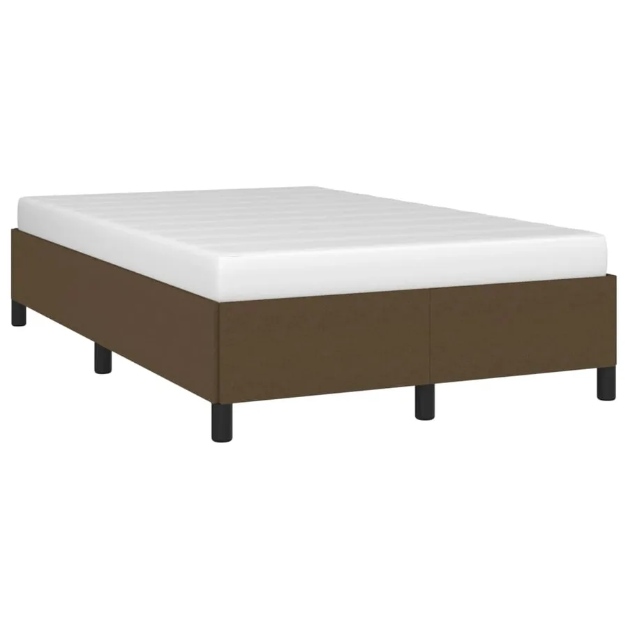 Cadre de lit sans matelas marron foncé 120x190 cm tissu - 4