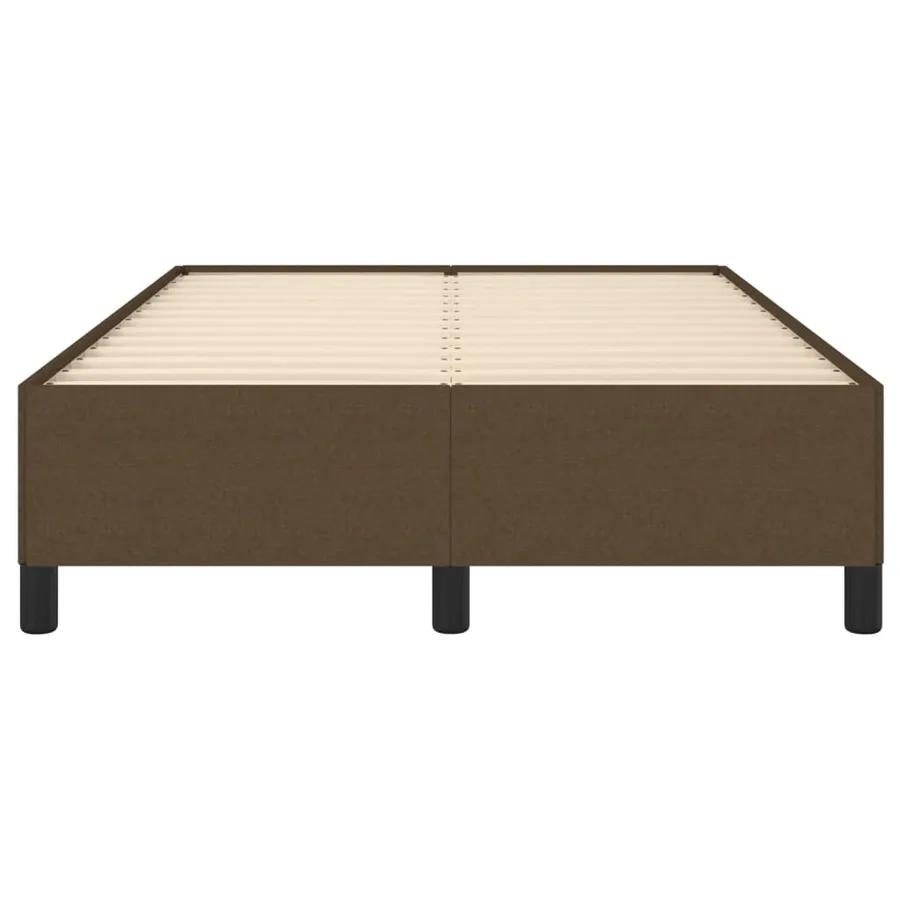 Cadre de lit sans matelas marron foncé 120x190 cm tissu - 5