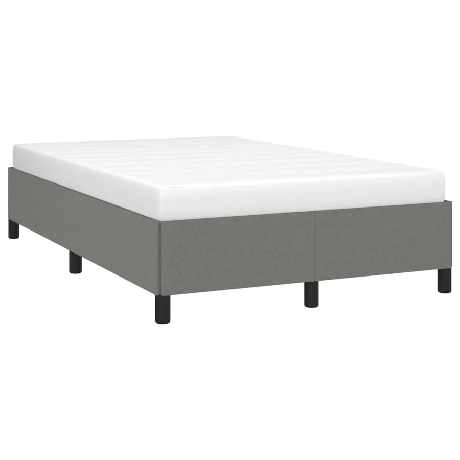 Cadre de lit sans matelas gris foncé 120x190 cm tissu - 4